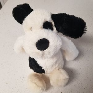 Jellycat Bashful Cream & Black Puppy Dog Lovey 12", Black & White Plush Toy